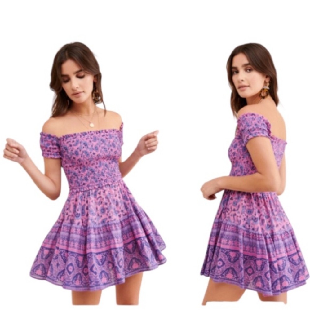 Spell Journey RaRa Mini Dress in Purple